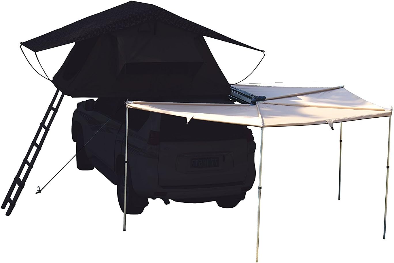 Awning Rooftop Tent Sun Shelter for Vehicle with Roof Rack, Khaki J47488