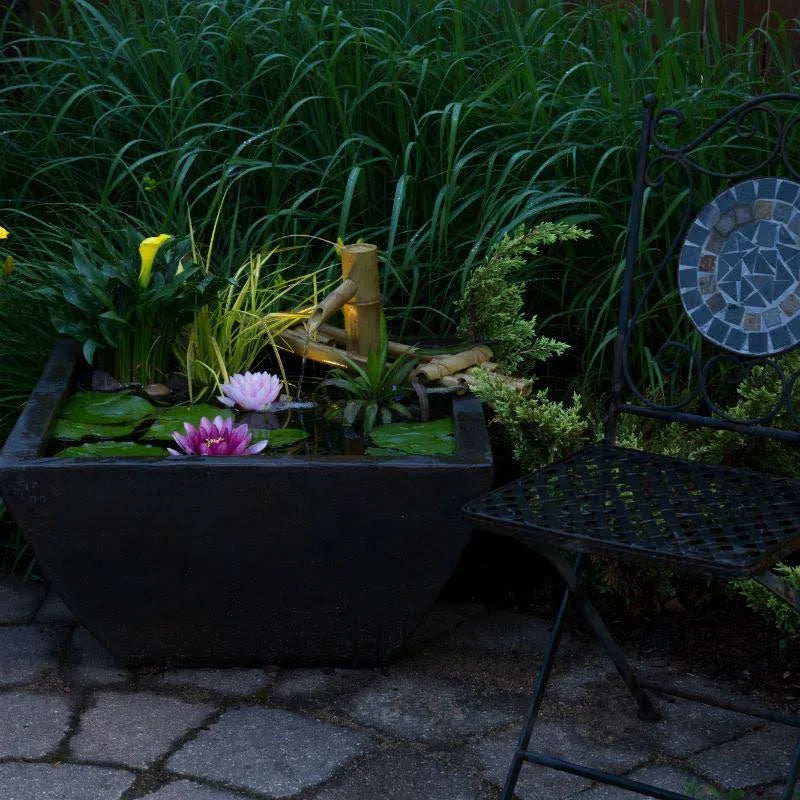 Textured Gray Slate Aquatic Patio Pond M7178