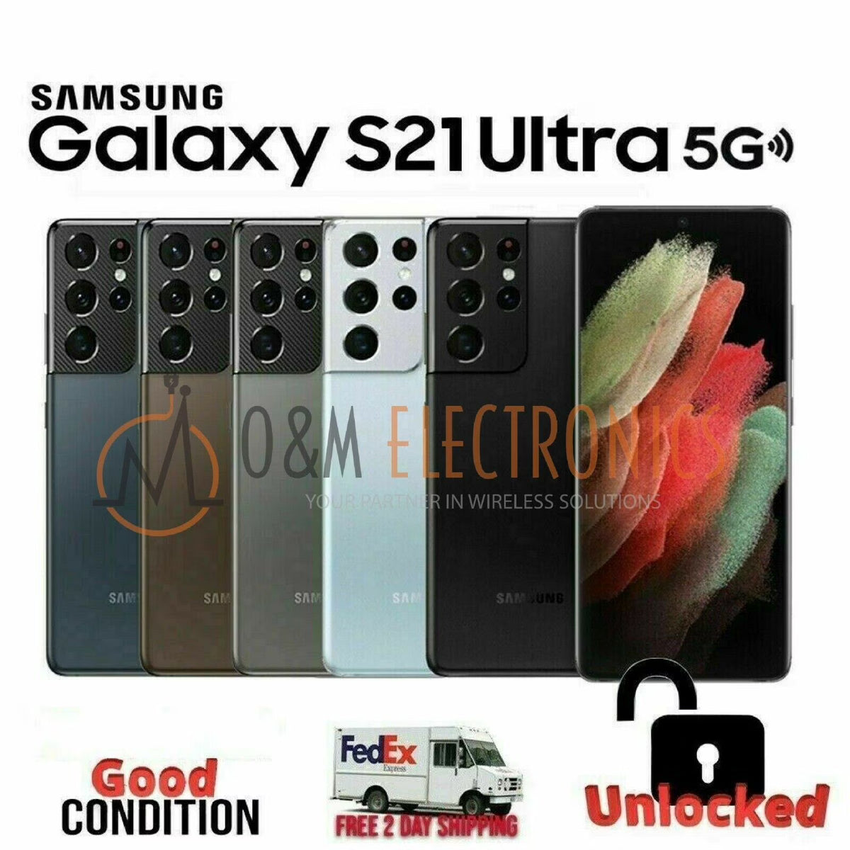 Factory Unlocked 128GB Blue Galaxy S21 Ultra 5G Cell Phone L8520