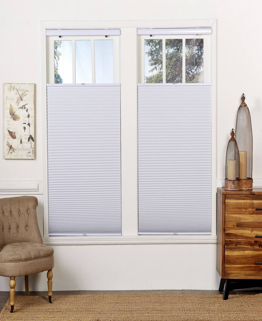 Cream-white Top Down Bottom Up Blackout Shade Y126