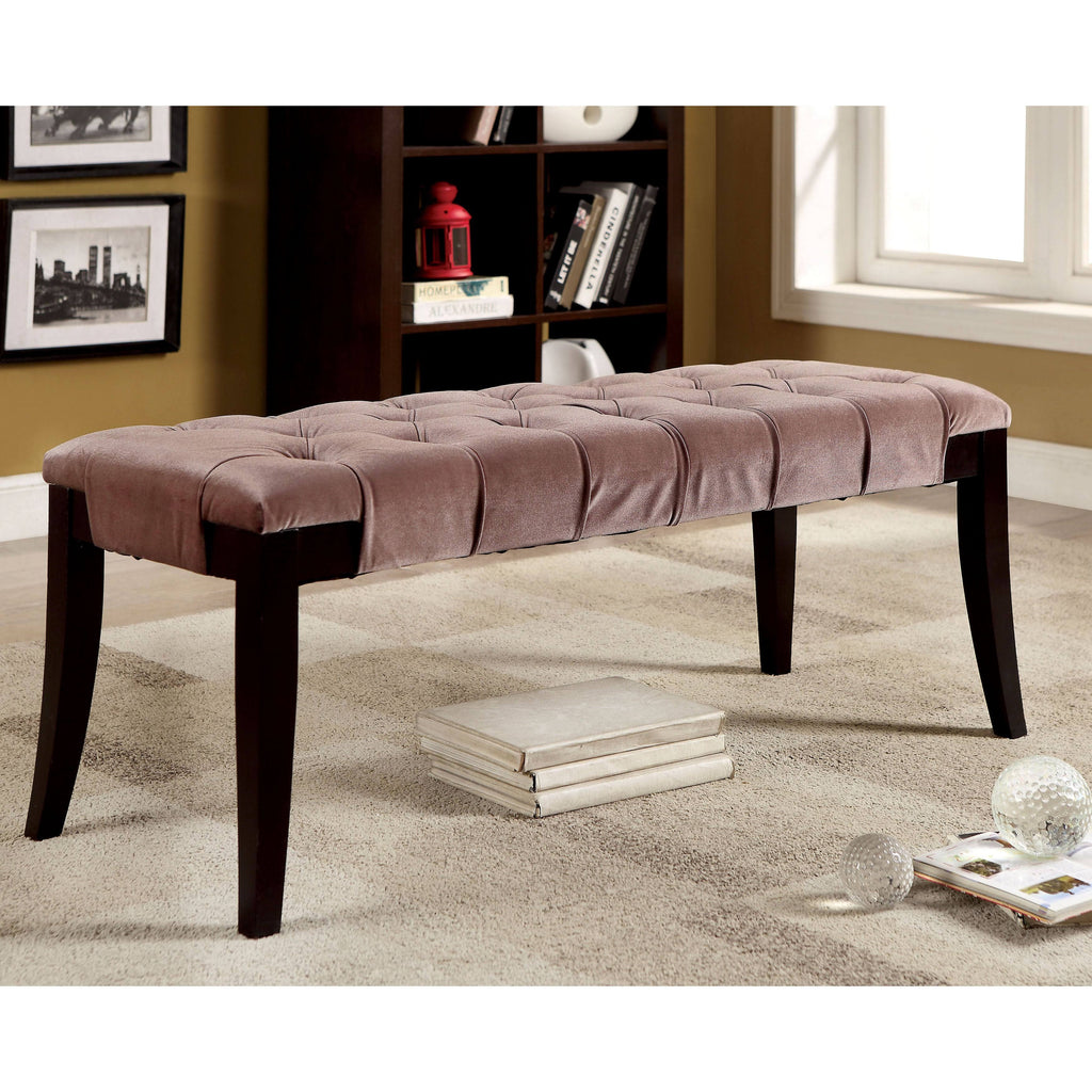 Brown Tufted Accent Bench L2935