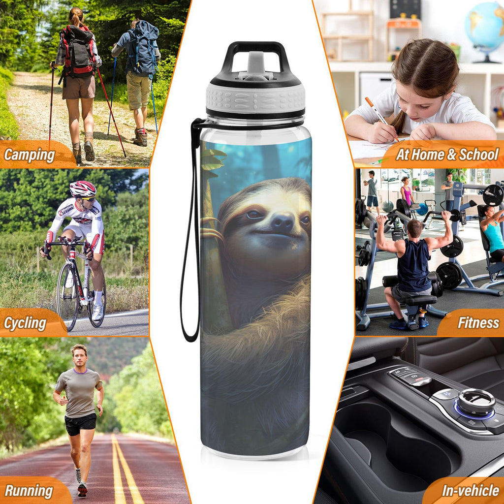 32oz Tritan Leakproof Clear Water Bottle with Straw J88136