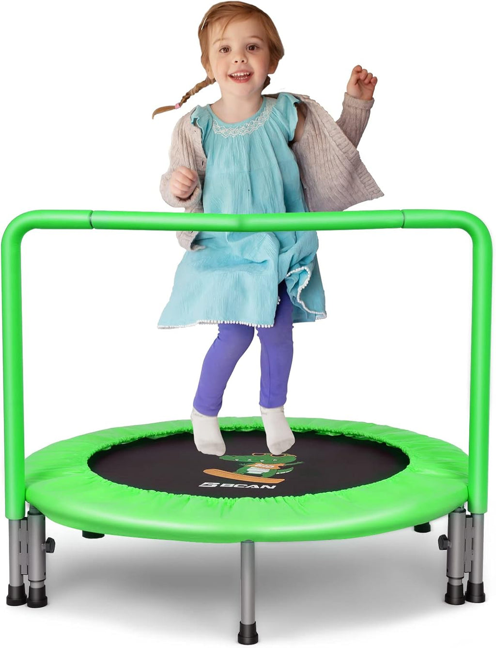 36'' Mini Folding Toddler Trampoline with Handle and Safety Padded Cover P7709