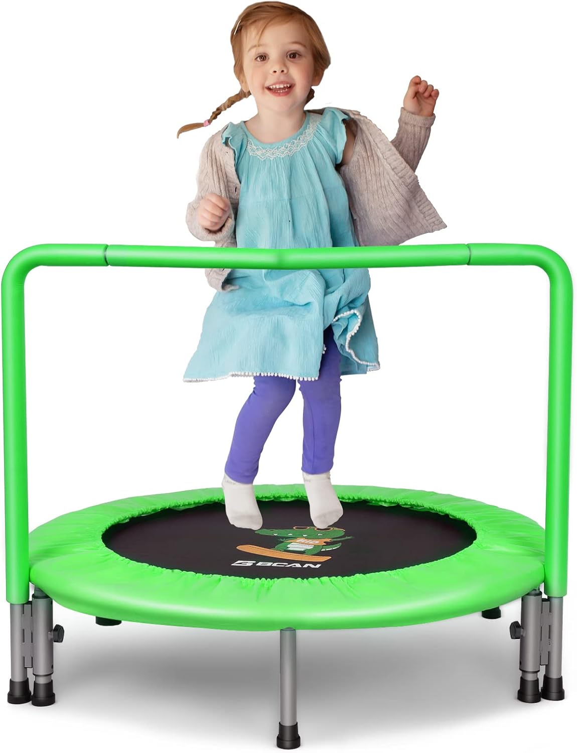 36'' Mini Folding Toddler Trampoline with Handle and Safety Padded Cover P7709