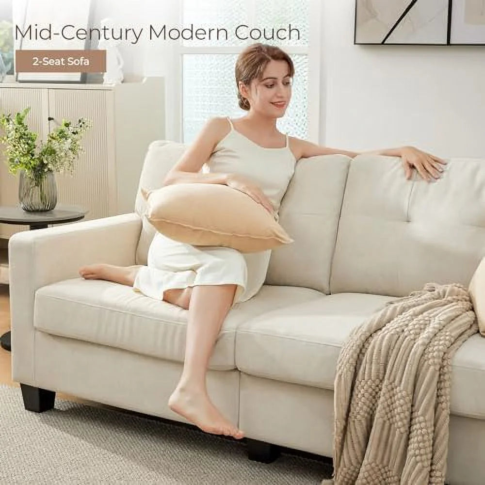 Velvet Fabric Loveseat Sofa with Solid Wood Frame T562