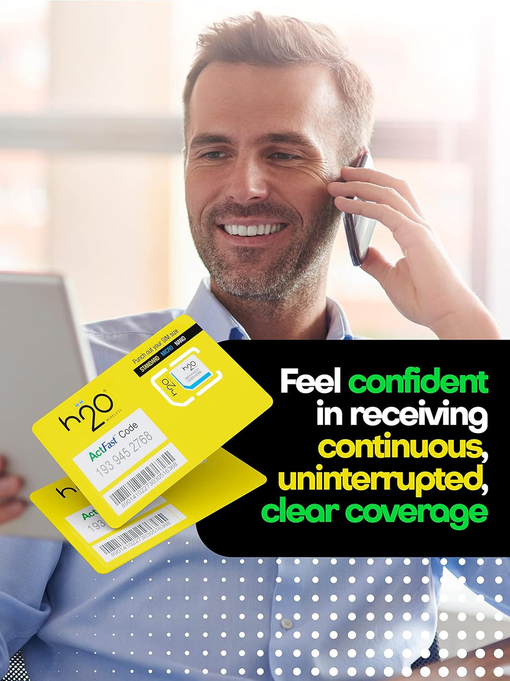 SIM Card with Unlimited 4G LTE/5G Data Coverage with Hotspot, International Talk & Text (120-Day Plan) F27542