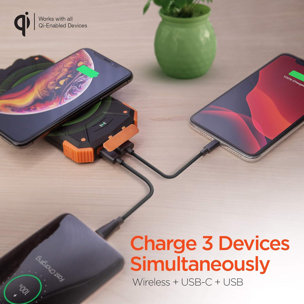 10000mAh Portable Charger with Wireless Charging Pad P233
