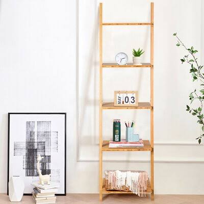 5-Tier Bamboo Ladder Bookshelf M126