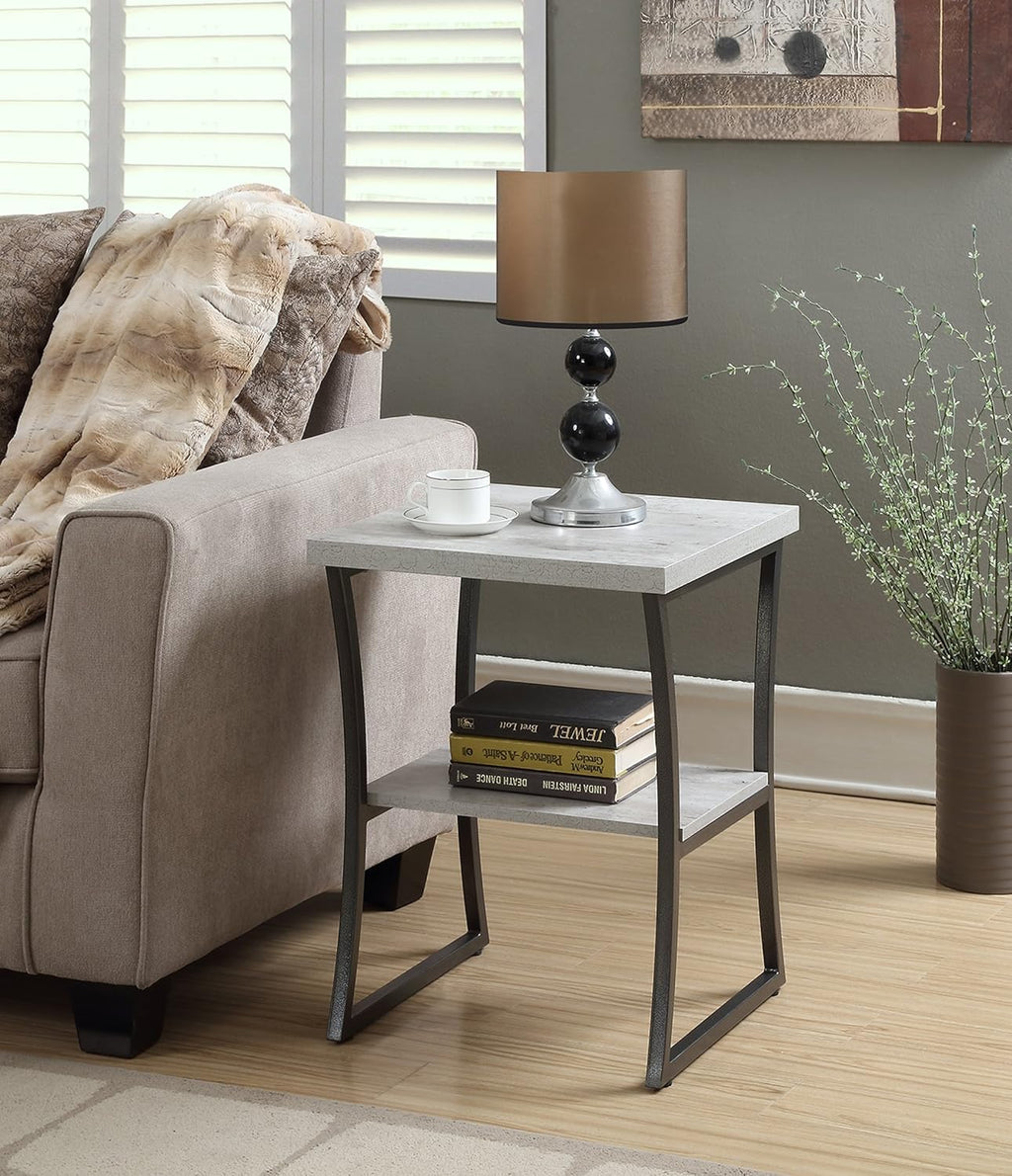 Faux Birch White Frame End Table Pack of 2 W12433