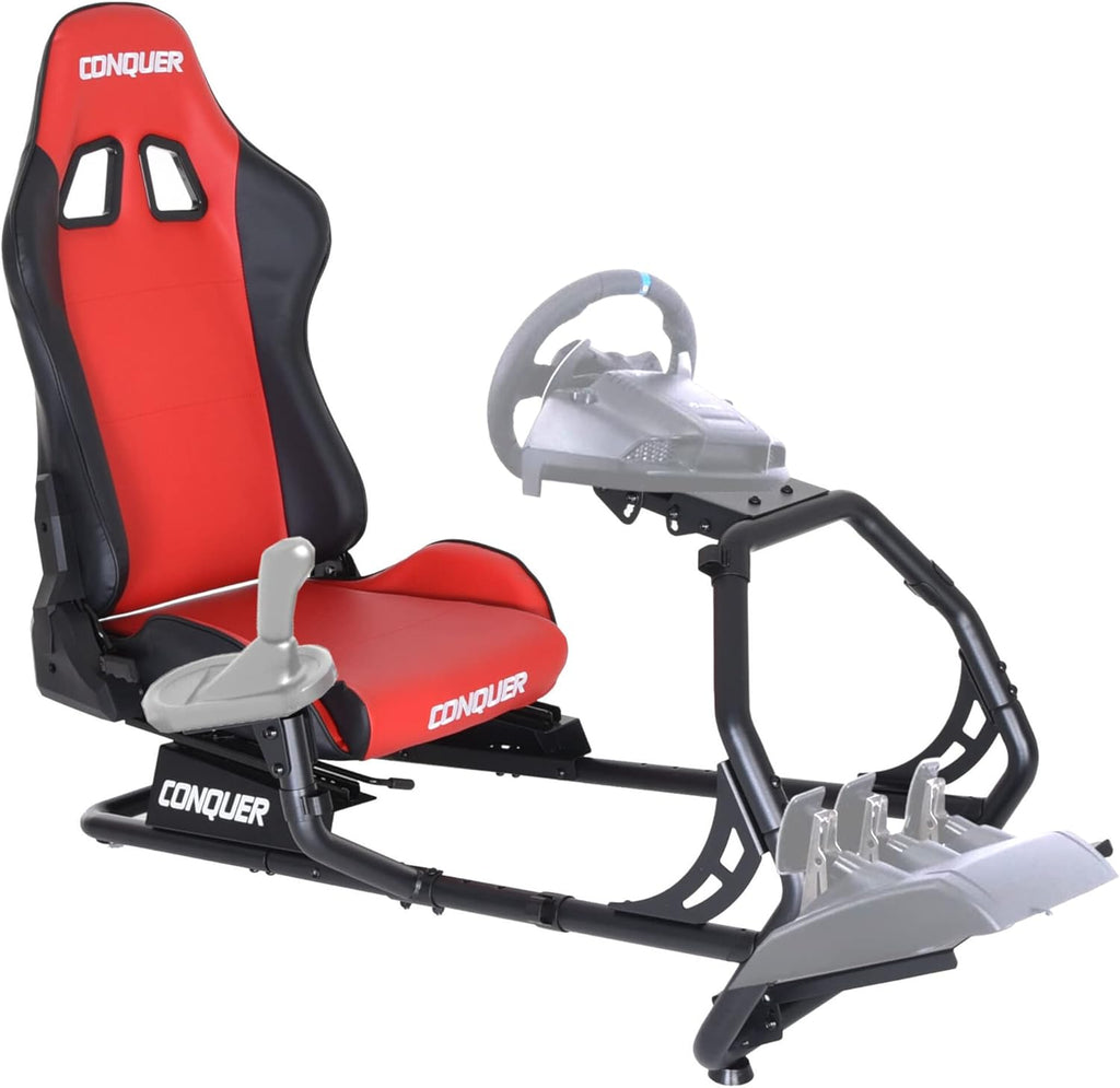 Racing Simulator Cockpit Driving Seat Reclinable with Gear Shifter Mount T8544