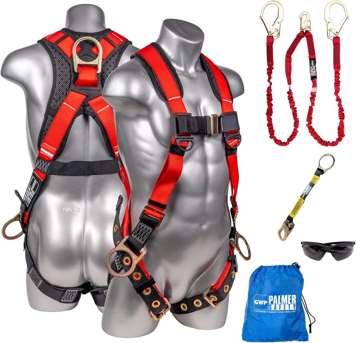 Full Body Harness with 5 Point Adjustment, Dorsal D-ring, Grommet Legs, Side D Rings, Fall Indicators E83173