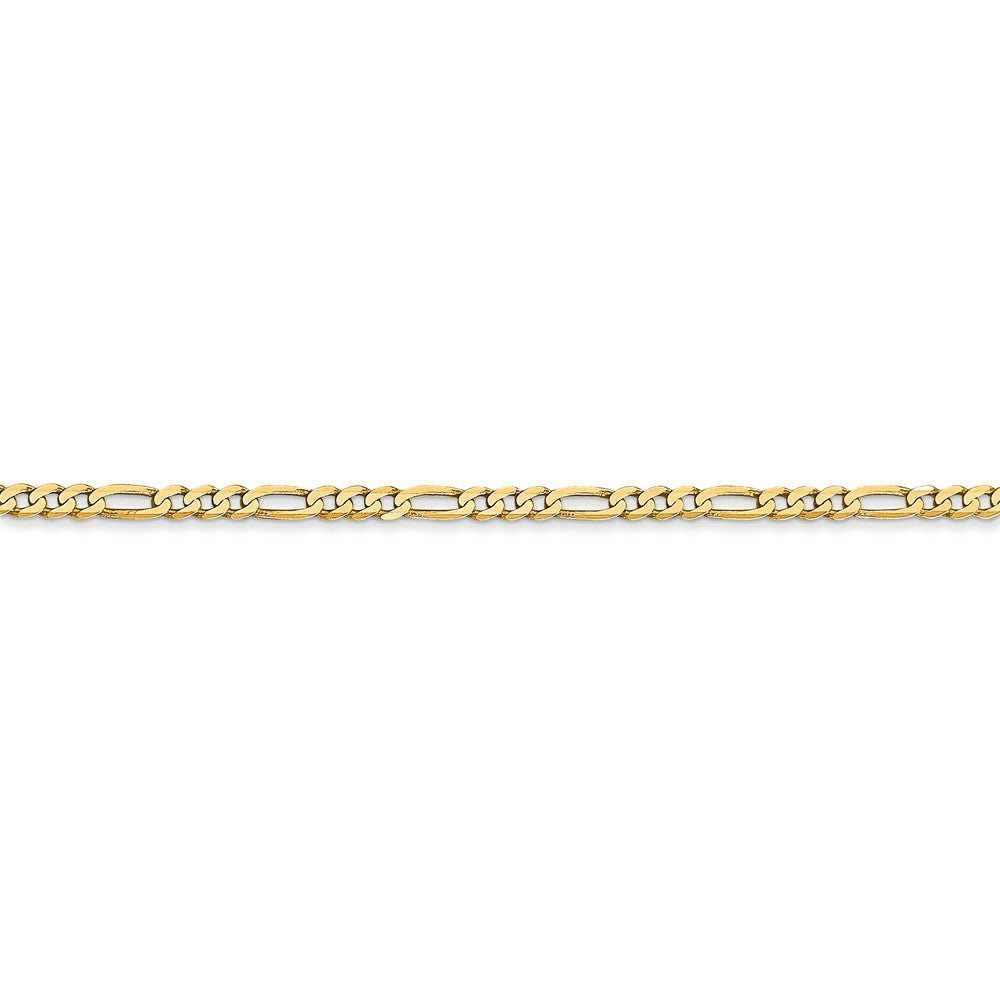 14kt Yellow Gold Flat Figaro Chain 22 inch Lobster Clasp F344