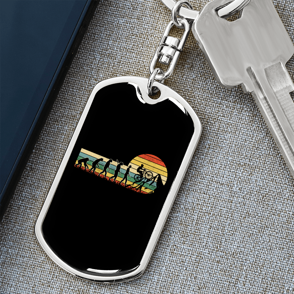 Stainless Steel or 18k Gold Swivel Dog Tag Keychain U8485