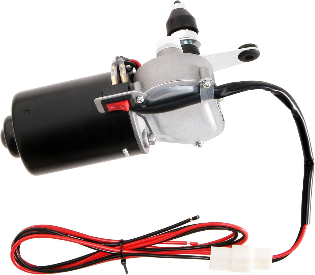 12V Universal Electric Windshield Wiper Motor Kit for UTV ATV Windshields, 17.7" Arm, 17.7" Blade Pack of 2 T393915