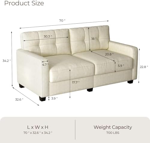 Velvet Fabric Loveseat Sofa with Solid Wood Frame T562