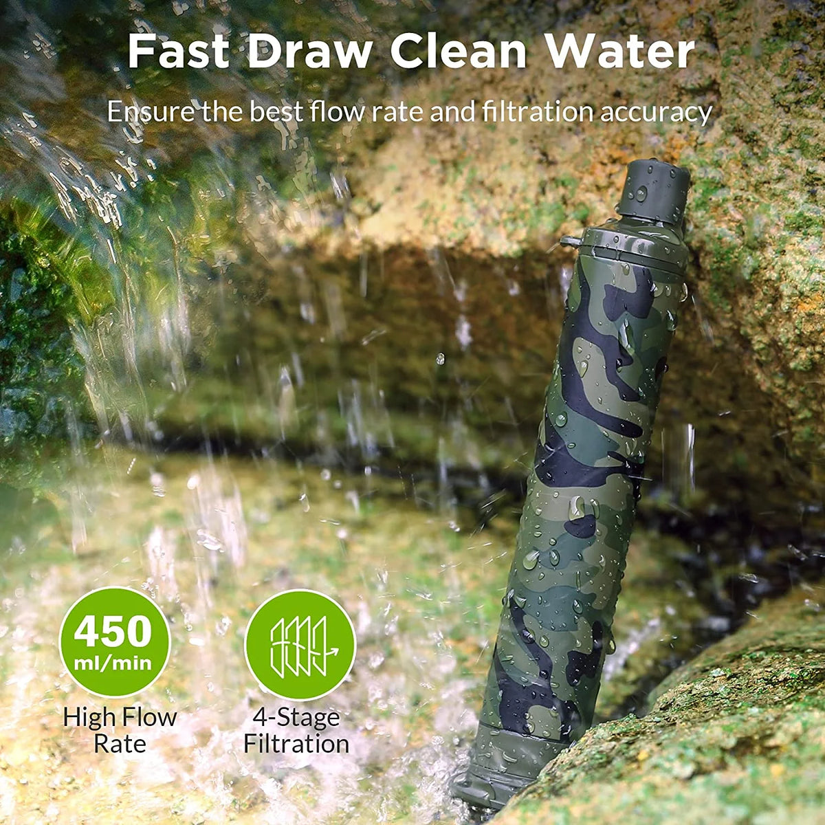 Camo Personal Water Filter Straw L61053