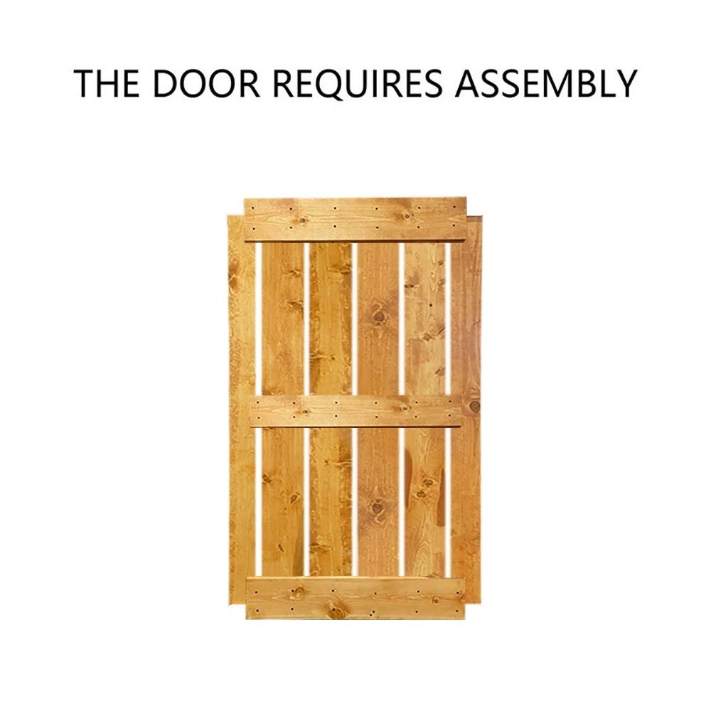 48 in. x 84 in. Weather Oak Stained Solid Pine Wood Interior Double Sliding Barn Door with Hardware Kit G2101