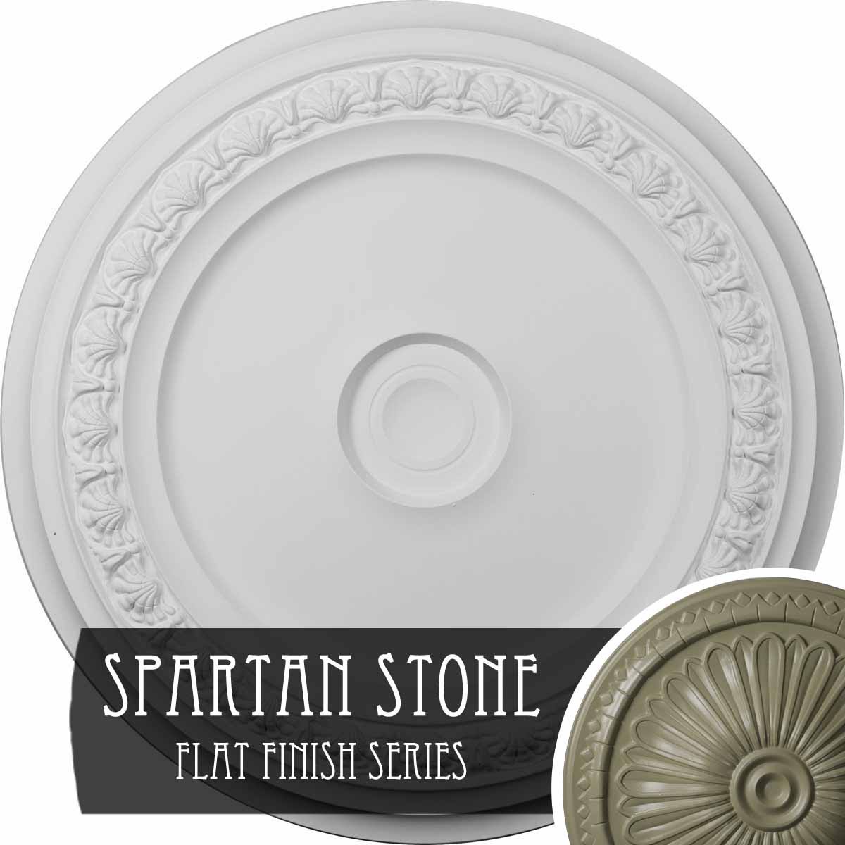 Carlsbad Ceiling Medallion, Hand-Painted Spartan Stone Q26677