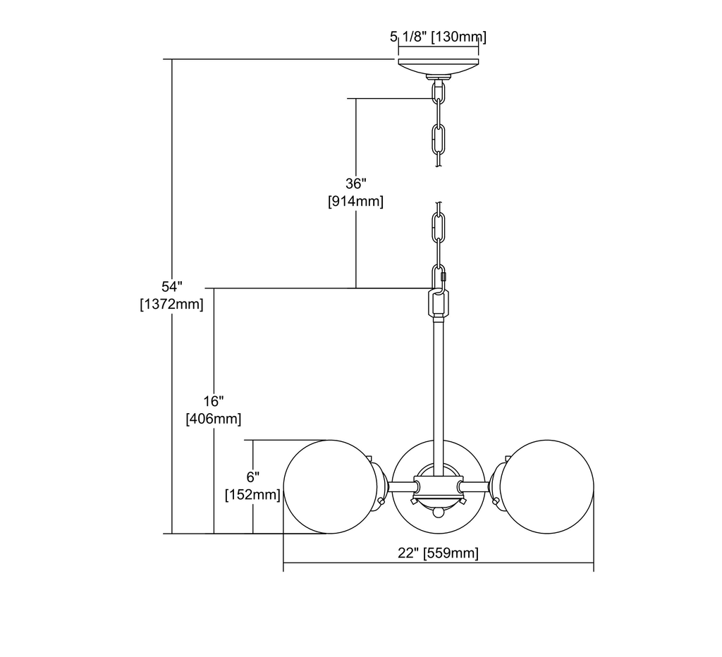 3 Light Chandelier in Oil Rubbed Bronze with Clear Glass R55742