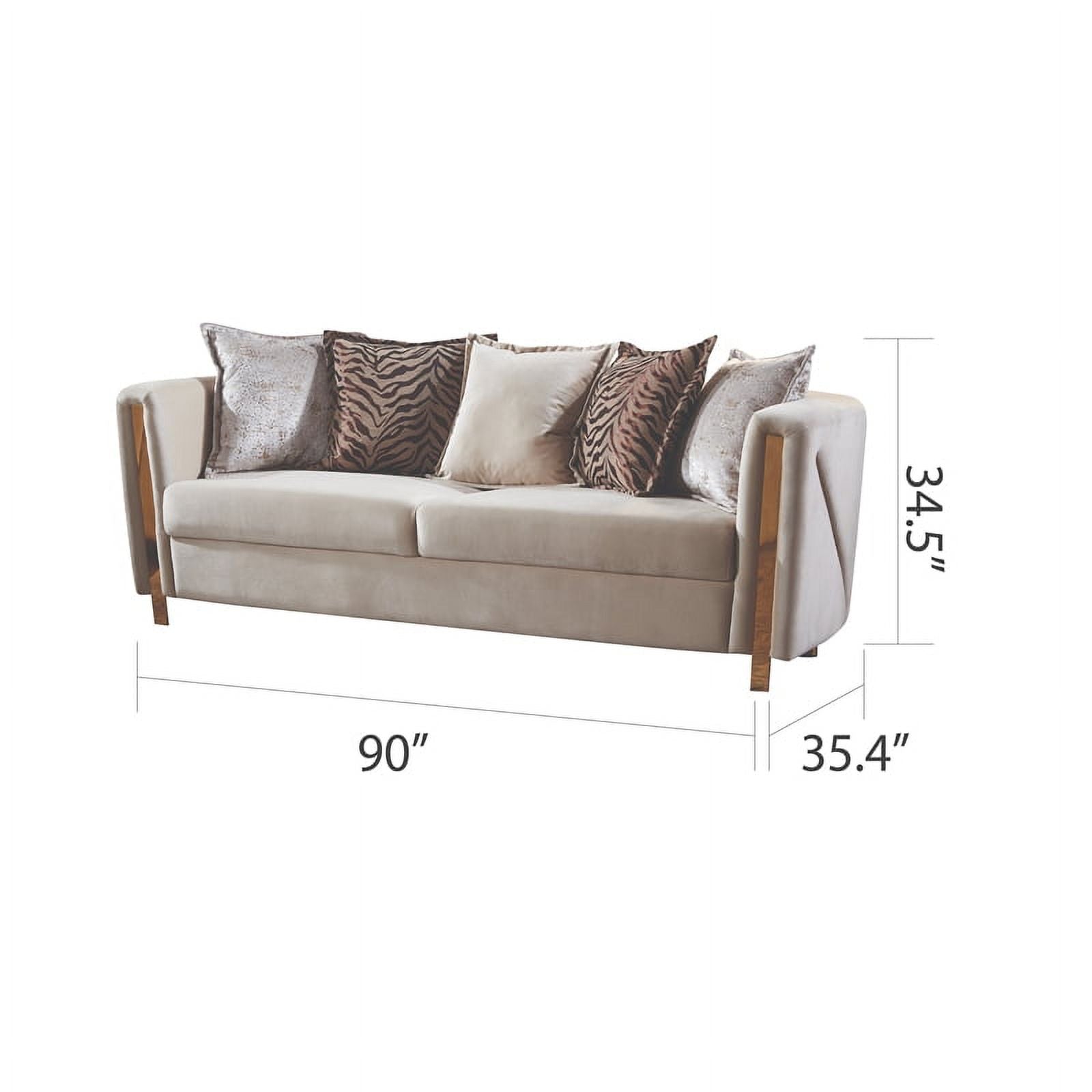 Beige 2Pc Velvet Living Room Set O459