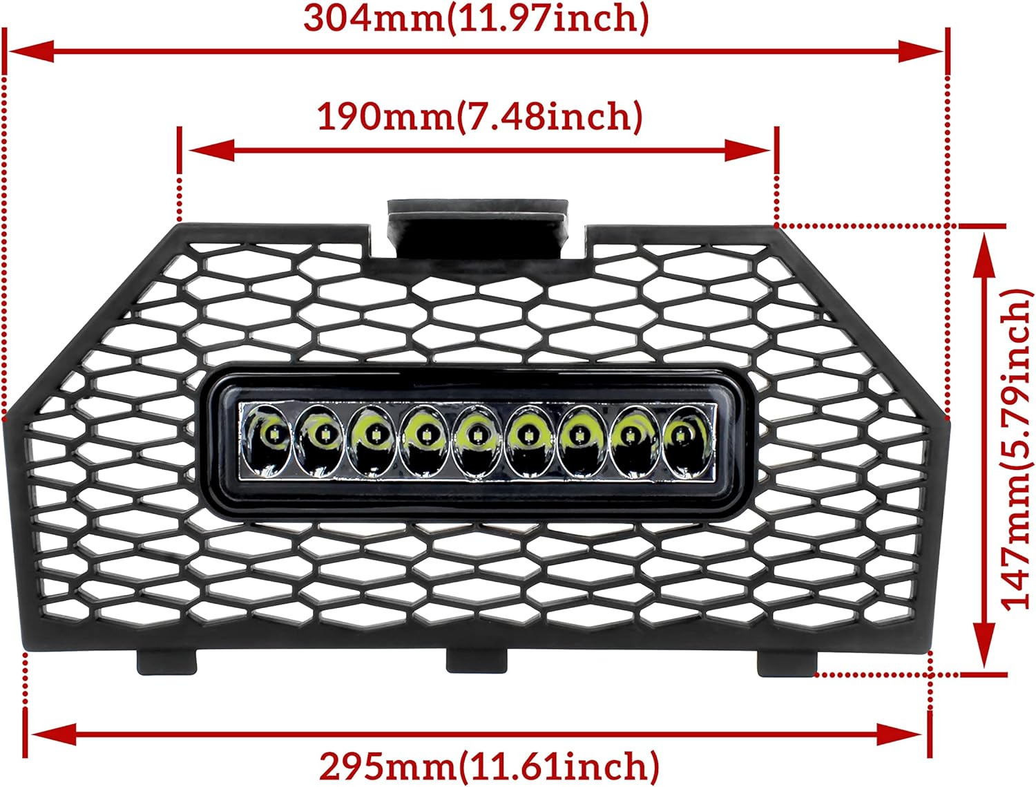 Front Grill Screen Radiator with LED Light Bar (1PCS) Pack of 2 P19816