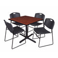 Square Breakroom Table with 4 Stack Chairs H8697