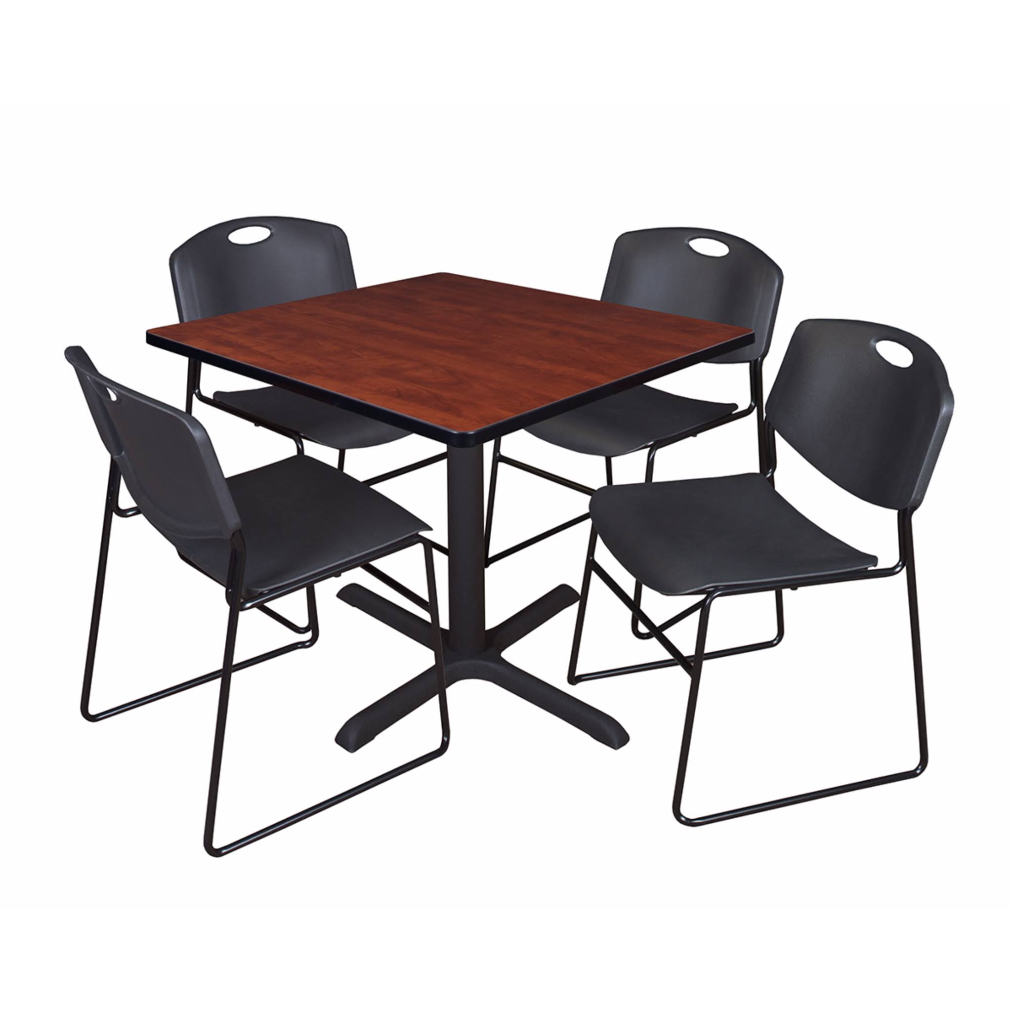 Square Breakroom Table with 4 Stack Chairs H8697