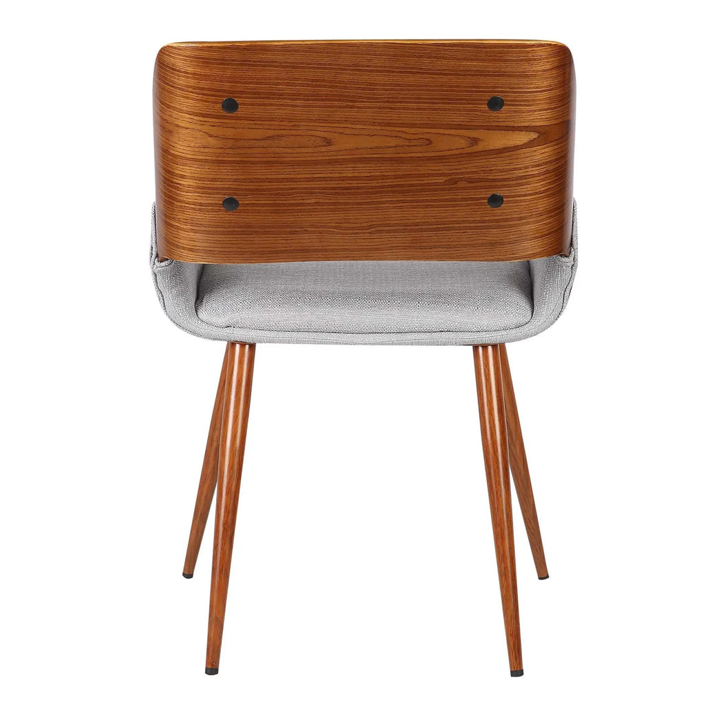 Gray Fabric Dining Chair with Walnut Wood O78413