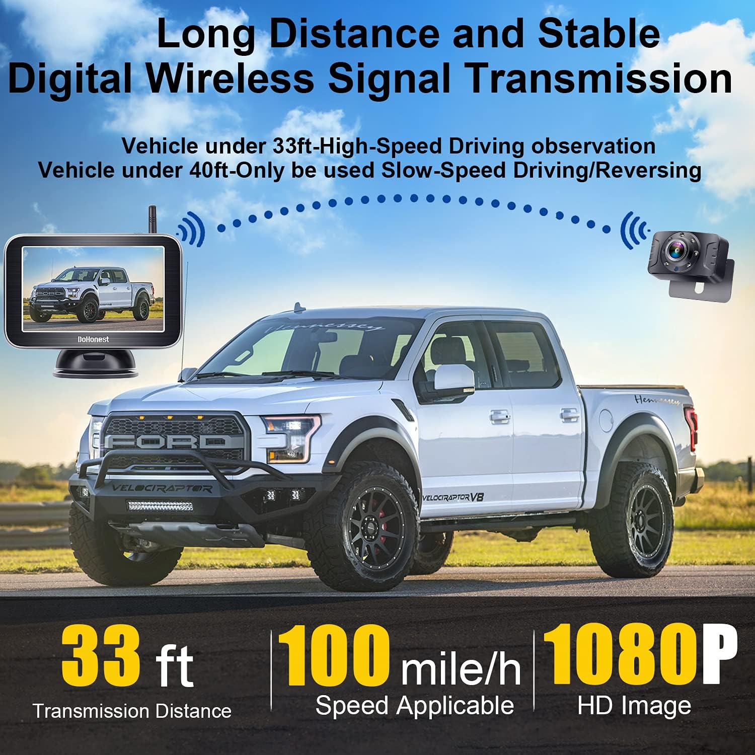 Wireless Backup Camera HD 1080P with 5" Split Screen System N82186