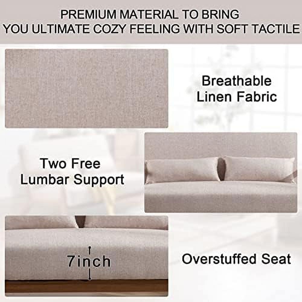 50" 2-Seater Loveseat Sofa with Wood Frame and 2 Waist Cushions X461498