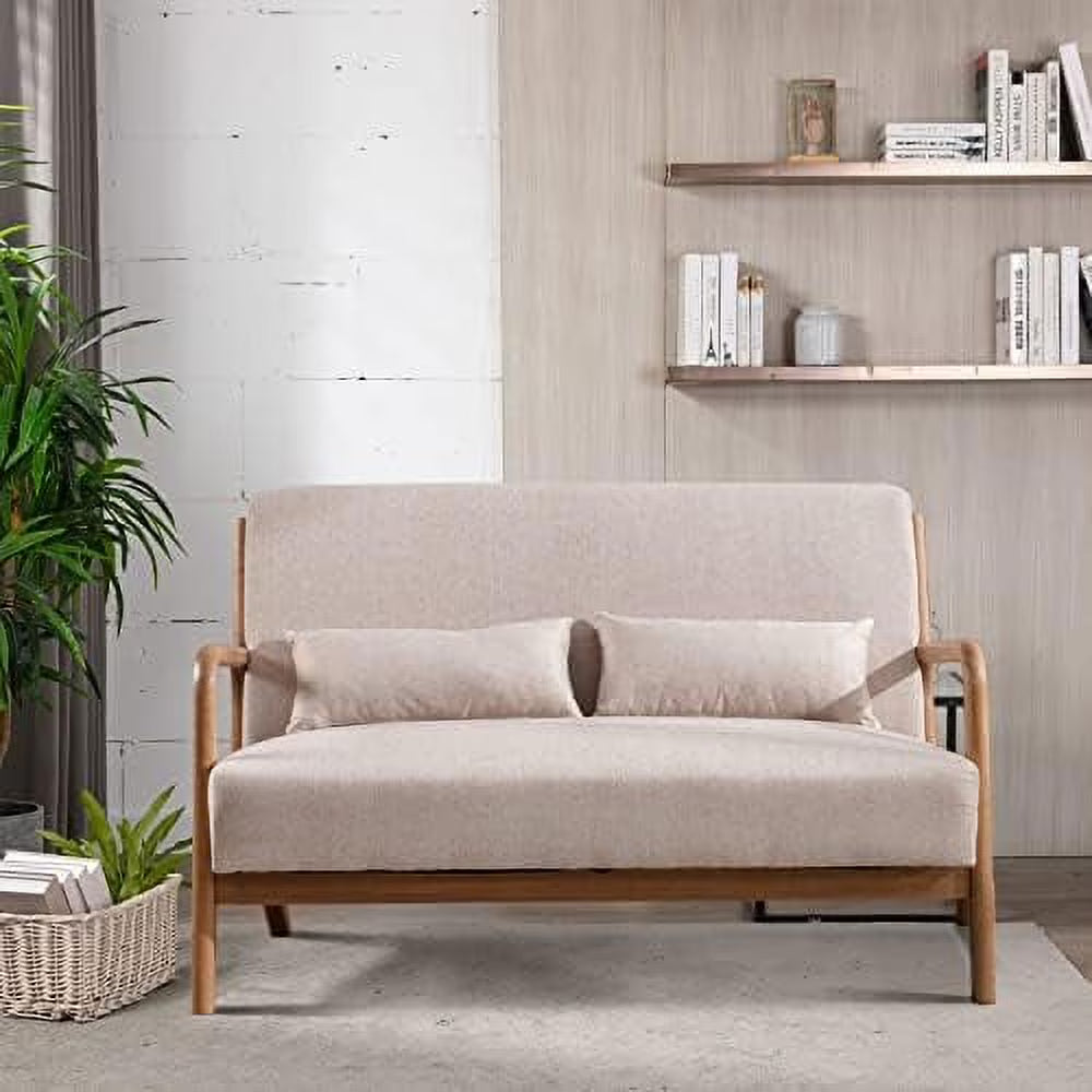 50" 2-Seater Loveseat Sofa with Wood Frame and 2 Waist Cushions X461498