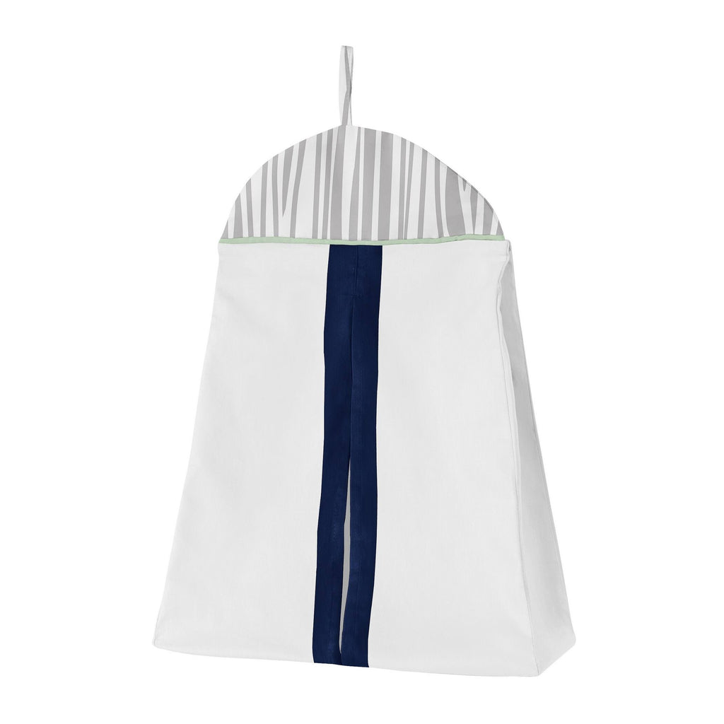 Navy Blue Mint and Grey 5 Pieces Crib Bedding Set I30225