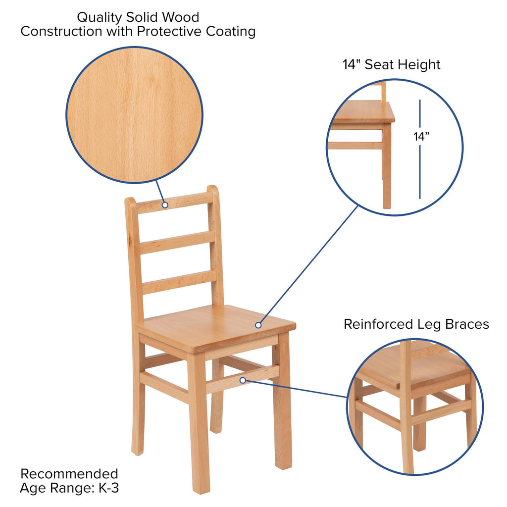 Natural Solid Wood Table and Chair Set E308