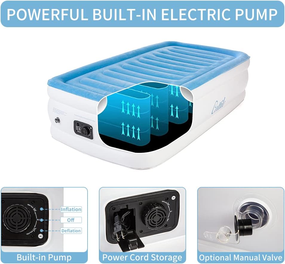 Air Mattress with Electric Internal Pump, Twin 75x40x18 J769