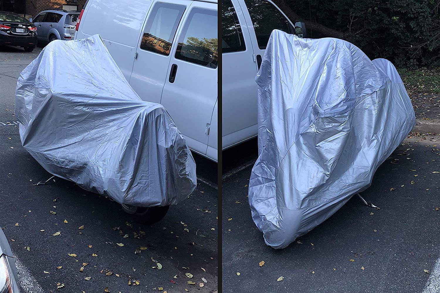 Motorcycle Cover with Reinforced Securing Straps and Storage Bag O182900