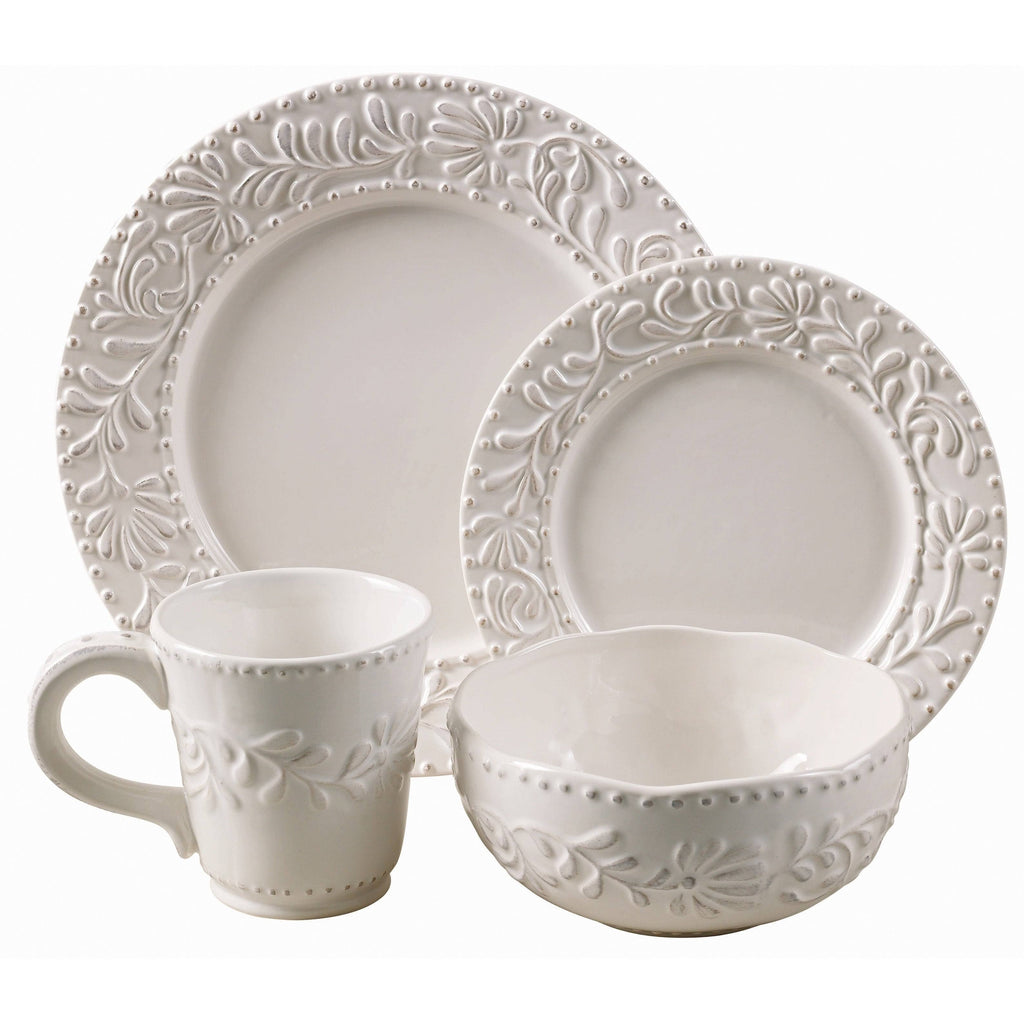 16 Piece White Round Dinnerware Set R1863