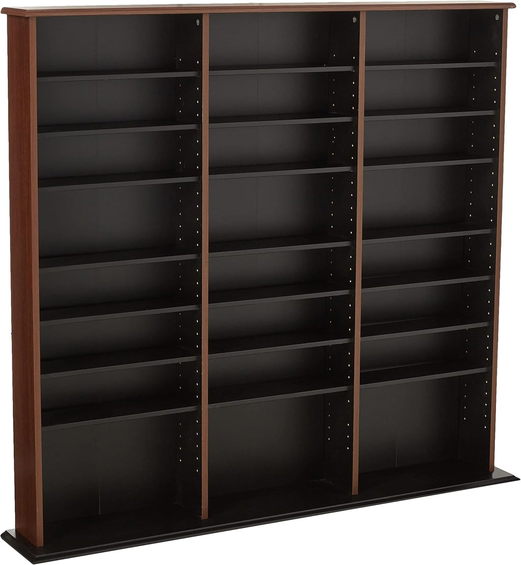 Triple Width Wall Storage Cabinet, Cherry and Black V4780