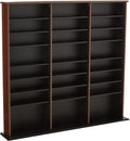 Triple Width Wall Storage Cabinet, Cherry and Black V4780