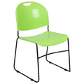Green and Black Plastic Stacking Chair with Carry Handle B368