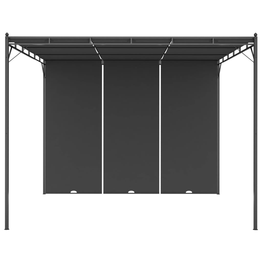 Garden Gazebo with Side Curtain Steel Frame Sun Shade Shelter 118.1 x 118.1 x 88.6 Inches V385954