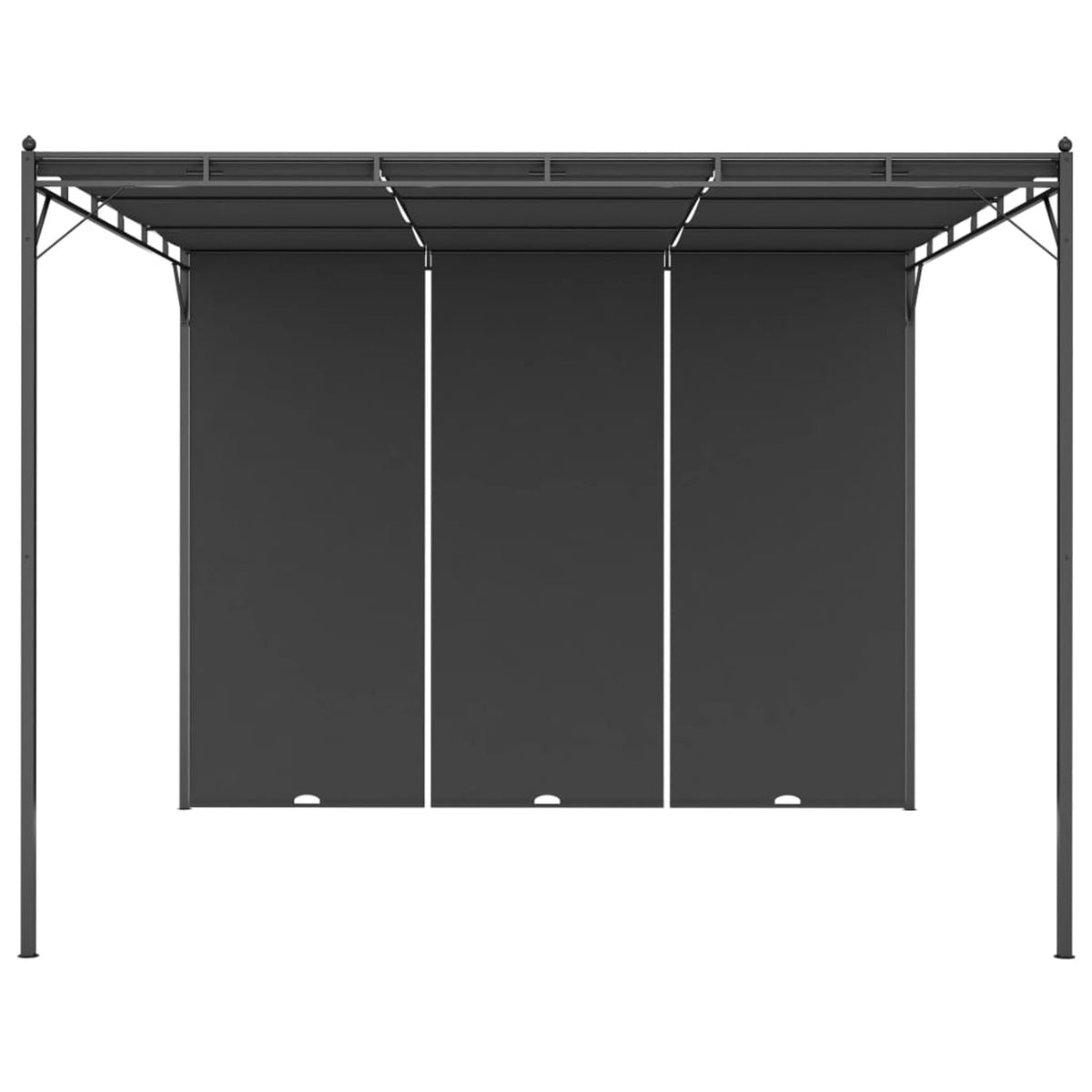 Garden Gazebo with Side Curtain Steel Frame Sun Shade Shelter 118.1 x 118.1 x 88.6 Inches V385954