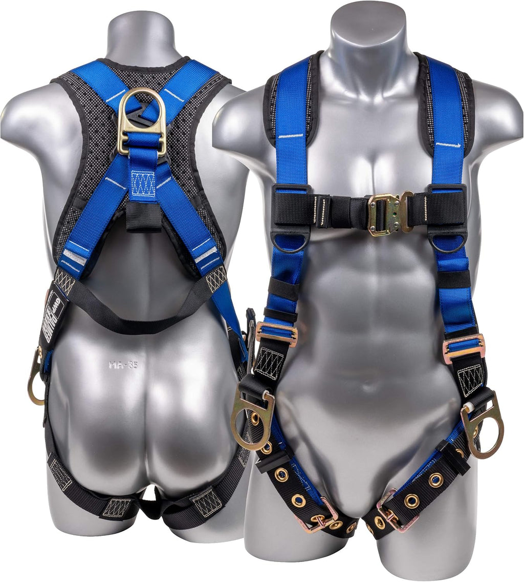 Full Body Harness with 5 Point Adjustment, Dorsal D-ring, Grommet Legs, Side D Rings, Fall Indicators E83173
