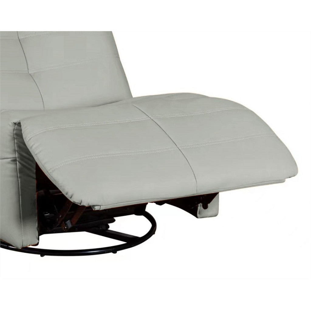 Green Faux Leather Swivel Glider Recliner F958