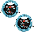 Vintage-Series Woven Instrument Cable, Daphne Blue, 20', Right Angle, Bundle Pack of 2 G8909