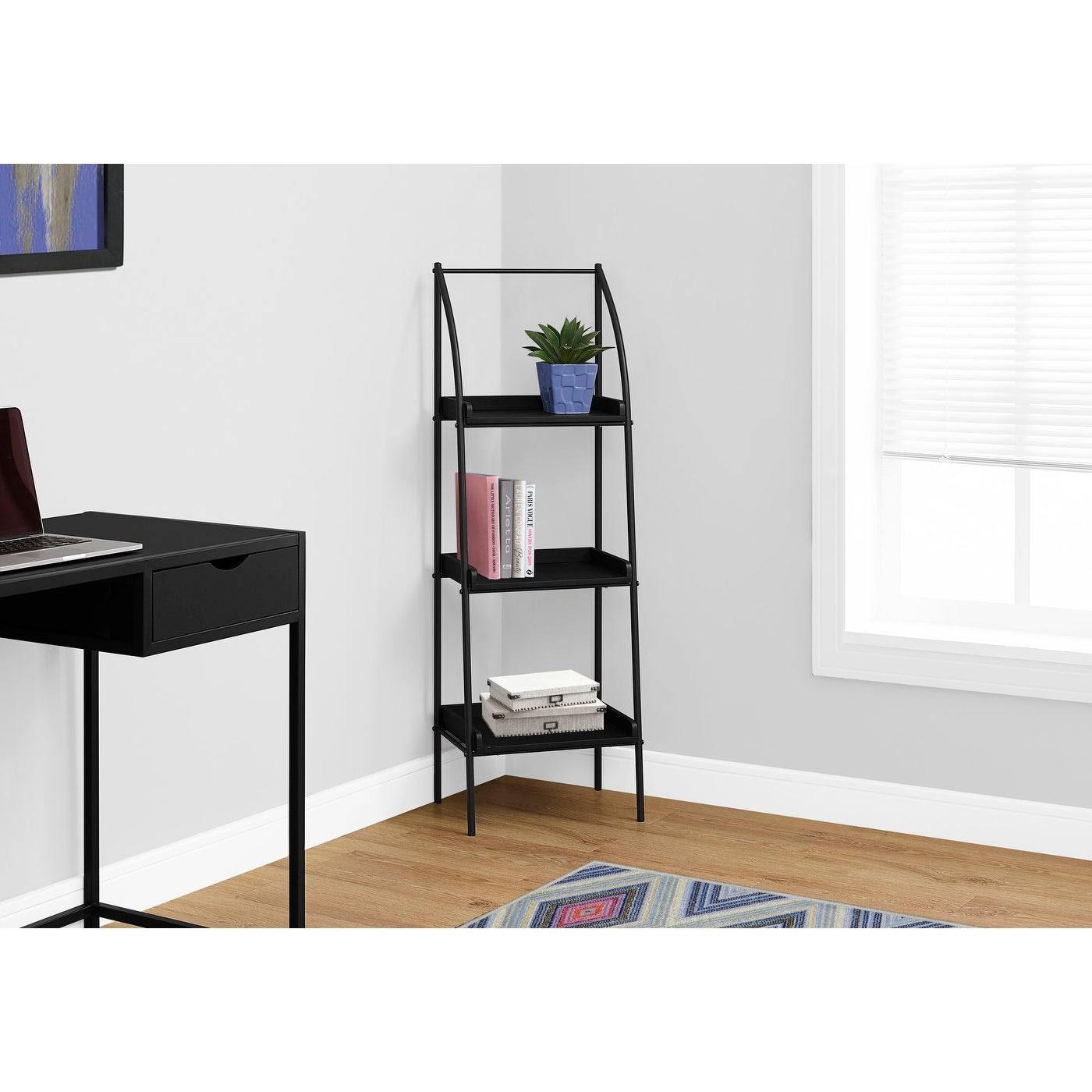 Black Metal Bookcase W845