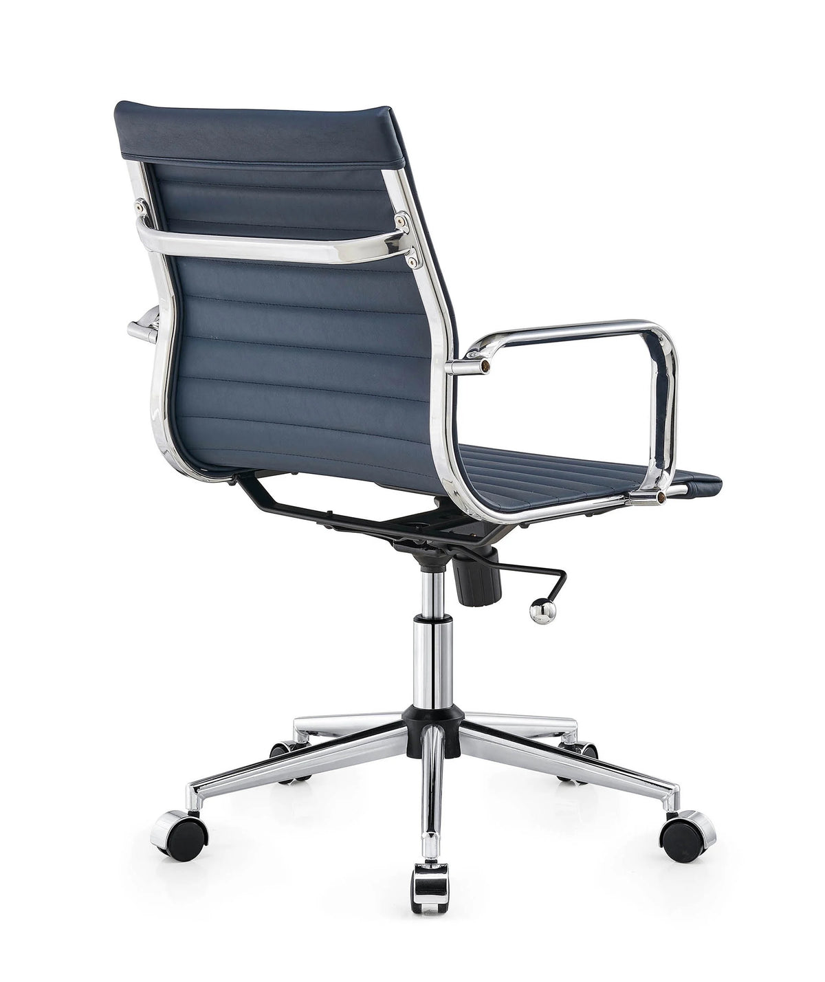 Mid Back Swivel Desk Chair with Armrest in Vegan Leather P921