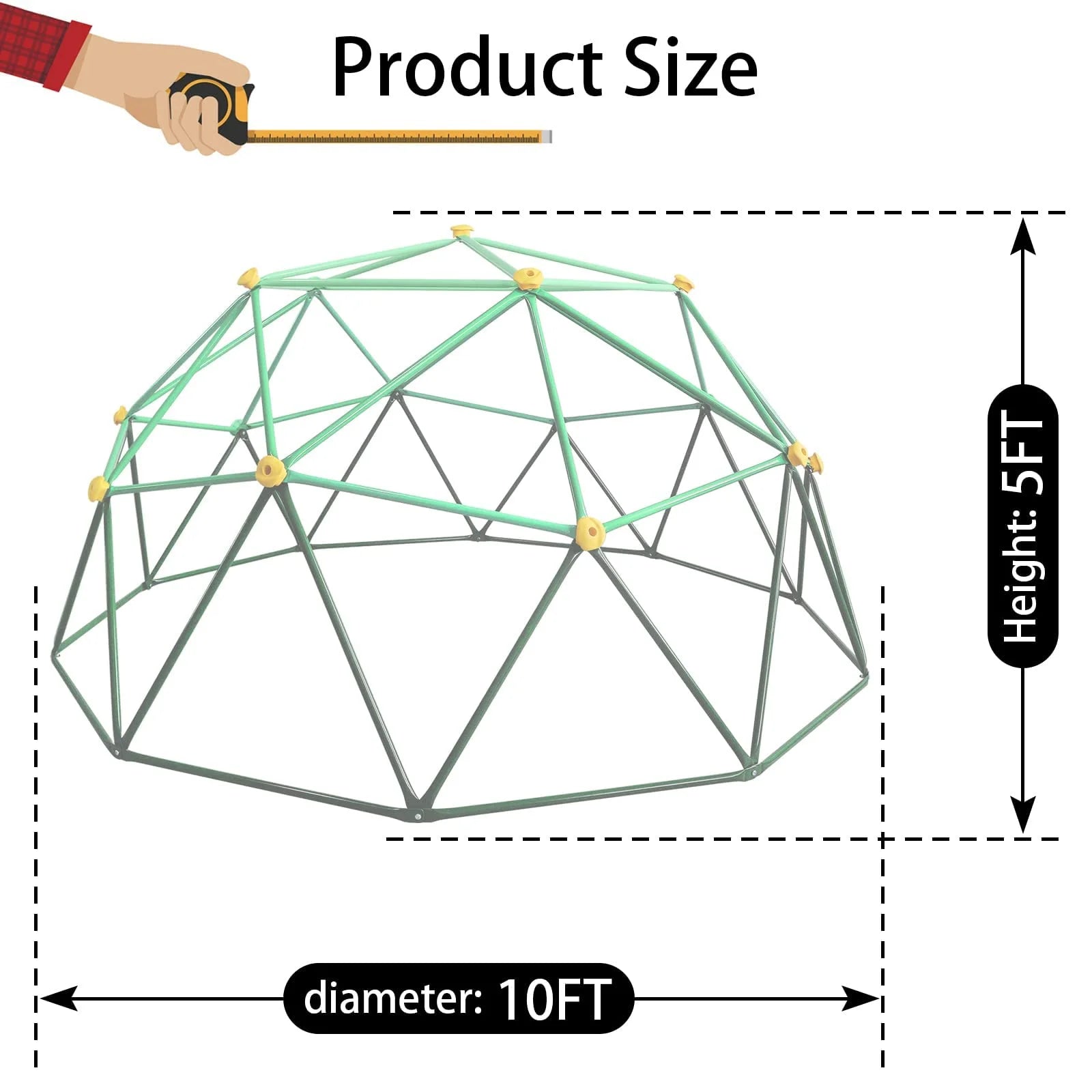 Metal Climbing Dome for Kids, Anti-Rust and UV-Resistant, 800LBS Load Capacity B6672