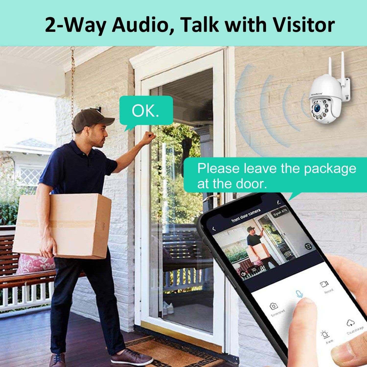 Outdoor WiFi IP Security Camera with Floodlight and Color Night Vision S331465