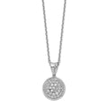925 Sterling Silver CZ Circle 18in Necklace with Lobster Clasp C3019