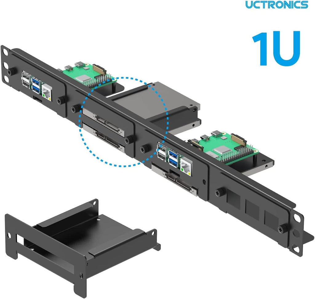 1U Rack Mount with 4 Mounting Brackets for 2.5 inch SSDs, Pack of 2 A986745